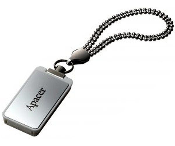 Флеш-накопитель USB 2.0 8GB Apacer AH129 Silver на цепочке подарочная упаковка